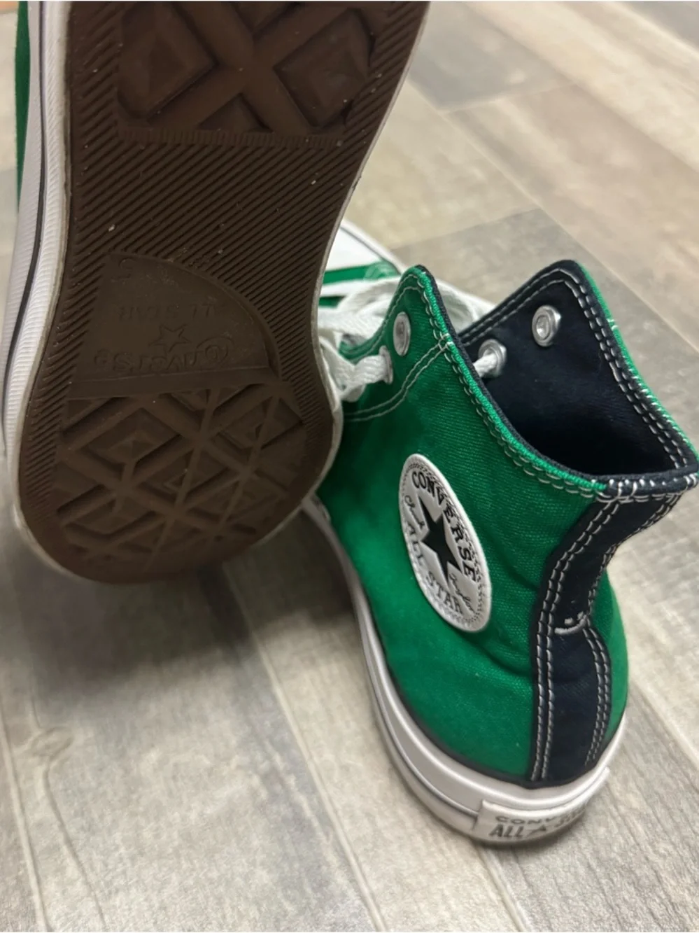 Converse Chuck Taylor All Star High Top Sneakers Green White (M5-W7) Streetwear - Picture 4 of 9